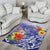 Personalised Chuuk States Humpback Whale Area Rug Polynesian Tropical Flowers