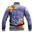 Personalised Chuuk States Humpback Whale Baseball Jacket Polynesian Tropical Flowers