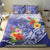 Personalised Chuuk States Humpback Whale Bedding Set Polynesian Tropical Flowers