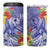 Personalised Chuuk States Humpback Whale 4 in 1 Can Cooler Tumbler Polynesian Tropical Flowers