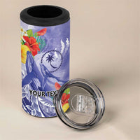 Personalised Chuuk States Humpback Whale 4 in 1 Can Cooler Tumbler Polynesian Tropical Flowers LT9 - Polynesian Pride