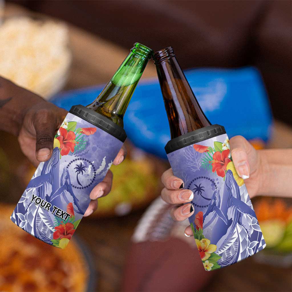 Personalised Chuuk States Humpback Whale 4 in 1 Can Cooler Tumbler Polynesian Tropical Flowers LT9 - Polynesian Pride