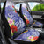 Personalised Chuuk States Humpback Whale Car Seat Cover Polynesian Tropical Flowers