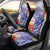 Personalised Chuuk States Humpback Whale Car Seat Cover Polynesian Tropical Flowers