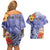 Personalised Chuuk States Humpback Whale Couples Matching Off Shoulder Short Dress and Hawaiian Shirt Polynesian Tropical Flowers