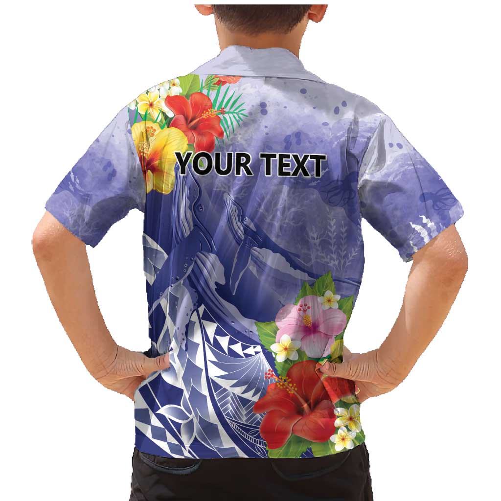 Personalised Chuuk States Humpback Whale Family Matching Mermaid Dress and Hawaiian Shirt Polynesian Tropical Flowers LT9 - Polynesian Pride