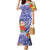 Personalised Chuuk States Humpback Whale Family Matching Mermaid Dress and Hawaiian Shirt Polynesian Tropical Flowers