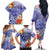 Personalised Chuuk States Humpback Whale Family Matching Off The Shoulder Long Sleeve Dress and Hawaiian Shirt Polynesian Tropical Flowers