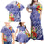 Personalised Chuuk States Humpback Whale Family Matching Off Shoulder Maxi Dress and Hawaiian Shirt Polynesian Tropical Flowers