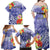 Personalised Chuuk States Humpback Whale Family Matching Off Shoulder Maxi Dress and Hawaiian Shirt Polynesian Tropical Flowers