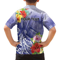 Personalised Chuuk States Humpback Whale Family Matching Off Shoulder Short Dress and Hawaiian Shirt Polynesian Tropical Flowers LT9 - Polynesian Pride