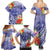 Personalised Chuuk States Humpback Whale Family Matching Summer Maxi Dress and Hawaiian Shirt Polynesian Tropical Flowers