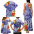 Personalised Chuuk States Humpback Whale Family Matching Tank Maxi Dress and Hawaiian Shirt Polynesian Tropical Flowers