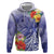 Personalised Chuuk States Humpback Whale Hoodie Polynesian Tropical Flowers