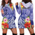 Personalised Chuuk States Humpback Whale Hoodie Dress Polynesian Tropical Flowers