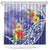 Personalised Chuuk States Humpback Whale Shower Curtain Polynesian Tropical Flowers