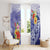 Personalised Chuuk States Humpback Whale Window Curtain Polynesian Tropical Flowers