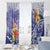 Personalised Chuuk States Humpback Whale Window Curtain Polynesian Tropical Flowers