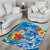 Personalised Kosrae States Humpback Whale Area Rug Polynesian Tropical Flowers