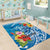 Personalised Kosrae States Humpback Whale Area Rug Polynesian Tropical Flowers