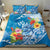 Personalised Kosrae States Humpback Whale Bedding Set Polynesian Tropical Flowers