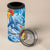 Personalised Kosrae States Humpback Whale 4 in 1 Can Cooler Tumbler Polynesian Tropical Flowers