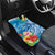 Personalised Kosrae States Humpback Whale Car Mats Polynesian Tropical Flowers