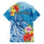 Personalised Kosrae States Humpback Whale Family Matching Puletasi and Hawaiian Shirt Polynesian Tropical Flowers