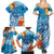 Personalised Kosrae States Humpback Whale Family Matching Summer Maxi Dress and Hawaiian Shirt Polynesian Tropical Flowers