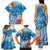 Personalised Kosrae States Humpback Whale Family Matching Tank Maxi Dress and Hawaiian Shirt Polynesian Tropical Flowers