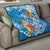 Personalised Kosrae States Humpback Whale Quilt Polynesian Tropical Flowers