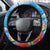 Kosrae States Humpback Whale Steering Wheel Cover Polynesian Tropical Flowers