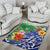 Personalised Pohnpei States Humpback Whale Area Rug Polynesian Tropical Flowers