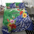 Personalised Pohnpei States Humpback Whale Bedding Set Polynesian Tropical Flowers