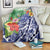 Personalised Pohnpei States Humpback Whale Blanket Polynesian Tropical Flowers