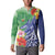 Personalised Pohnpei States Humpback Whale Button Sweatshirt Polynesian Tropical Flowers