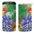 Personalised Pohnpei States Humpback Whale 4 in 1 Can Cooler Tumbler Polynesian Tropical Flowers