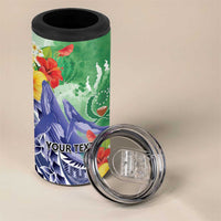 Personalised Pohnpei States Humpback Whale 4 in 1 Can Cooler Tumbler Polynesian Tropical Flowers LT9 - Polynesian Pride