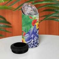 Personalised Pohnpei States Humpback Whale 4 in 1 Can Cooler Tumbler Polynesian Tropical Flowers LT9 - Polynesian Pride