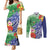 Personalised Pohnpei States Humpback Whale Couples Matching Mermaid Dress and Long Sleeve Button Shirt Polynesian Tropical Flowers