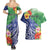 Personalised Pohnpei States Humpback Whale Couples Matching Summer Maxi Dress and Hawaiian Shirt Polynesian Tropical Flowers