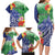 Personalised Pohnpei States Humpback Whale Family Matching Long Sleeve Bodycon Dress and Hawaiian Shirt Polynesian Tropical Flowers