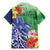 Personalised Pohnpei States Humpback Whale Family Matching Mermaid Dress and Hawaiian Shirt Polynesian Tropical Flowers