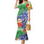 Personalised Pohnpei States Humpback Whale Family Matching Mermaid Dress and Hawaiian Shirt Polynesian Tropical Flowers