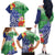 Personalised Pohnpei States Humpback Whale Family Matching Off The Shoulder Long Sleeve Dress and Hawaiian Shirt Polynesian Tropical Flowers