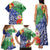 Personalised Pohnpei States Humpback Whale Family Matching Tank Maxi Dress and Hawaiian Shirt Polynesian Tropical Flowers