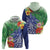 Personalised Pohnpei States Humpback Whale Hoodie Polynesian Tropical Flowers