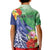 Personalised Pohnpei States Humpback Whale Kid Polo Shirt Polynesian Tropical Flowers