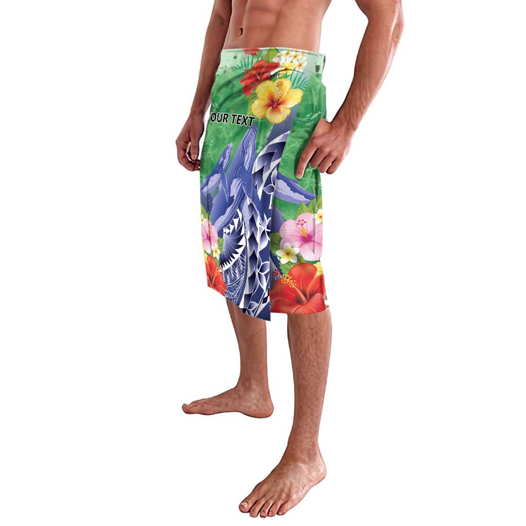 Personalised Pohnpei States Humpback Whale Lavalava Polynesian Tropical Flowers