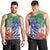 Personalised Pohnpei States Humpback Whale Men Tank Top Polynesian Tropical Flowers